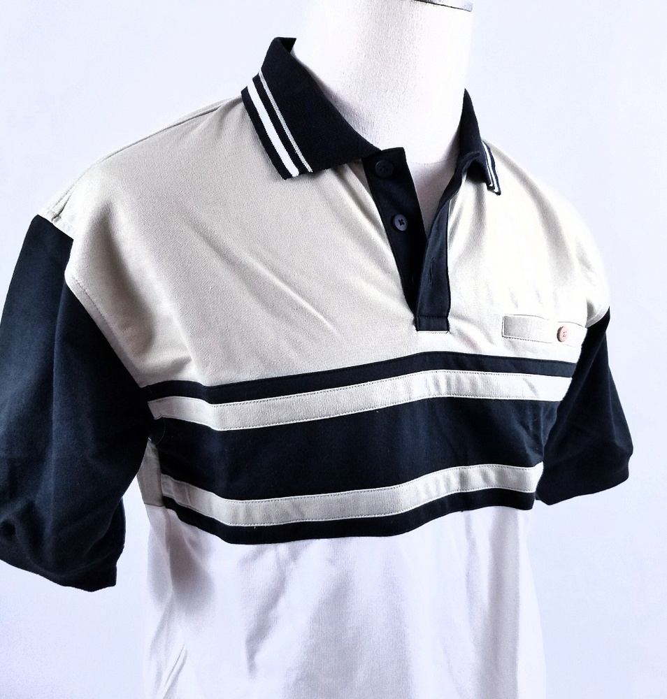 David Taylor Polo Size M Beige White Black  S